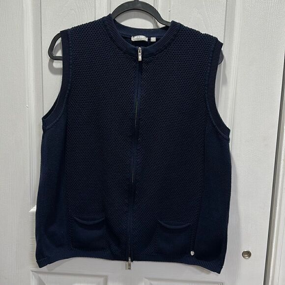 RABE SWEATER VEST. NAVY BLUE 14 - Picture 1 of 5